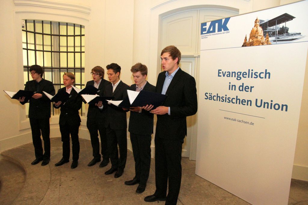 Ein Sextett des Dresdner Kreuzchors sang auf dem Empfang fr Landessynode und EAK.
